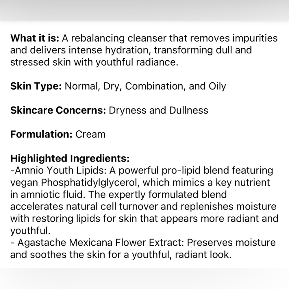 💦 HOURGLASS Equilibrium"™ Rebalancing Cream Cleanser - Picture 5 of 8